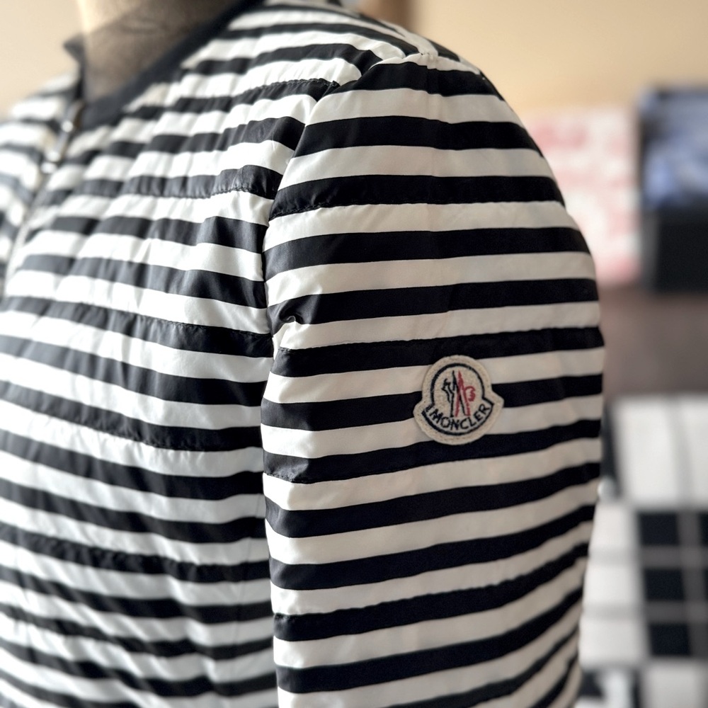 Moncler polka dots & stripes Meil Guibotto Reversible Down Puffer Jacket